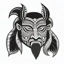 inuit mask tattoo design idea