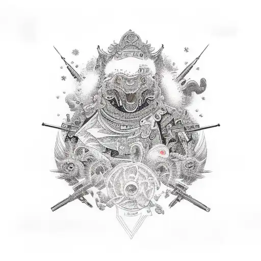 cannon tattoo design idea