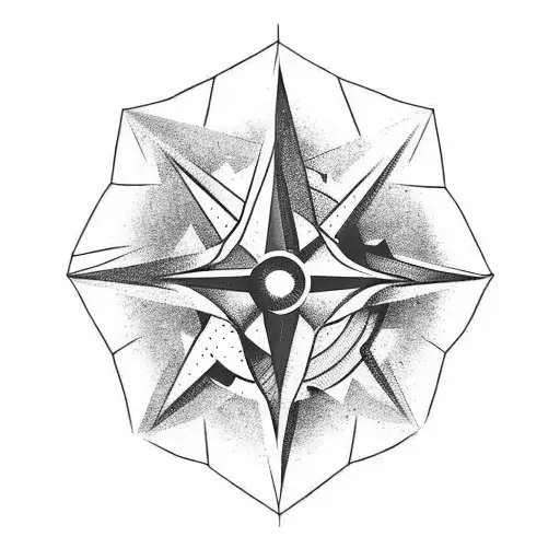 Mountain with Compass tattoo design idea