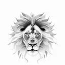 lion in a Indian style  tattoo design idea