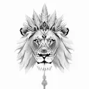 lion in a Indian style  tattoo design idea