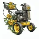 texas yellow roses lawnmower   tattoo design idea