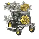 texas yellow roses lawnmower   tattoo design idea