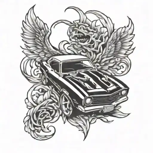 Camaro car tattoo design idea