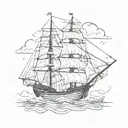 old school ship sailor modern  tattoo design idea