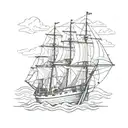 old school ship sailor modern  tattoo design idea