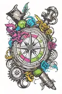 lifeline with compass and tattoo design idea