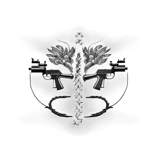 guns and 2nd amendment  tattoo design idea