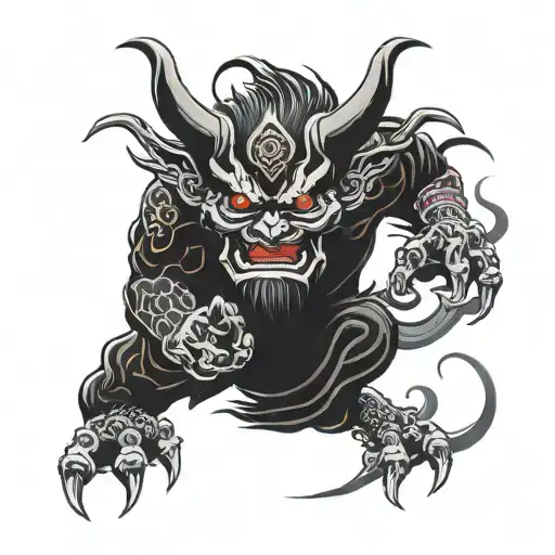 ONI demon tattoo design idea