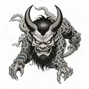 ONI demon tattoo design idea