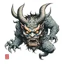 ONI demon tattoo design idea