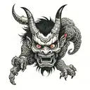 ONI demon tattoo design idea