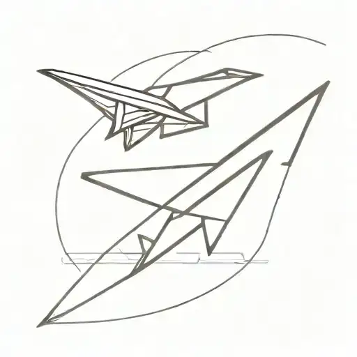 paper plane flying tattoo design idea