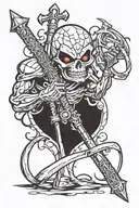 web with mace tattoo design idea