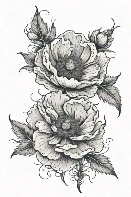Poppy Gladius Cosmos tattoo design idea