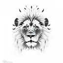 Lion and sun design tattoo design idea