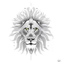 Lion and sun design tattoo design idea