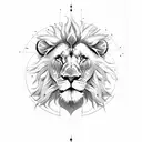 Lion and sun design tattoo design idea