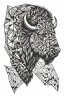 bison facing storm tattoo design idea
