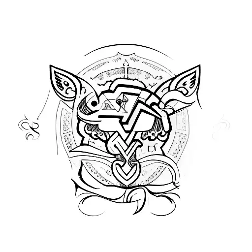 Croce con ali tattoo design idea