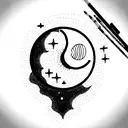 Sun and Moon tattoo design idea