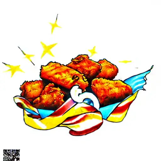 chicken nuggets tattoo design idea