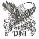 Elijah in cursive writing tattoo design idea