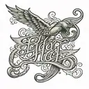 Elijah in cursive writing tattoo design idea