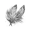 number 444 between two feathers tattoo design idea