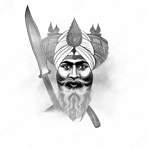 Sikh warrior tattoo design idea