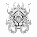 Sikh warrior lion  tattoo design idea