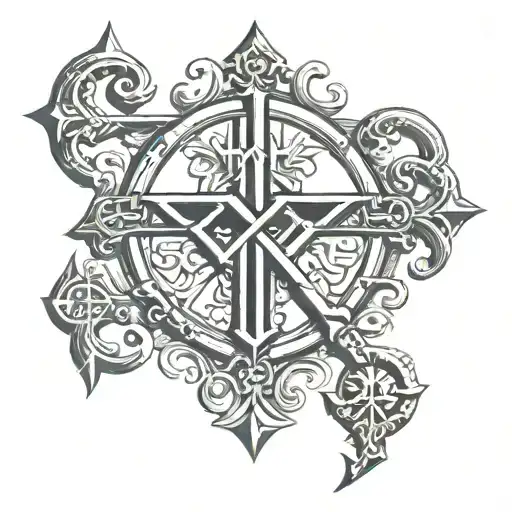 Christian chi rho tattoo design idea