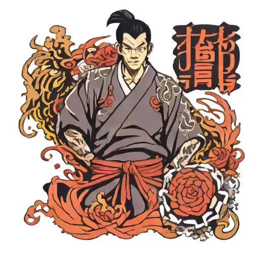 toji fushiguro jujutsu tattoo design idea