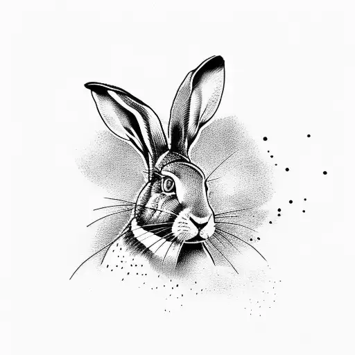 hare running  tattoo design idea