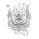 bohemian gypsy style witchy western flower tattoo design idea