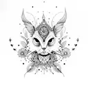 bohemian gypsy style witchy western flower tattoo design idea