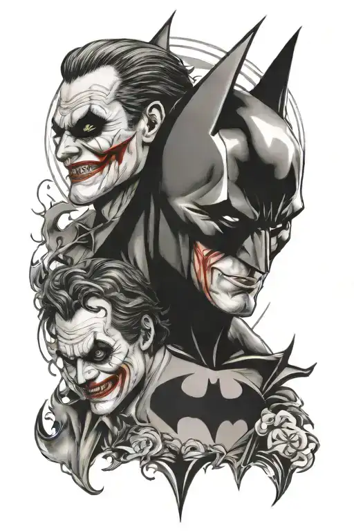 Batman and joker tattoo design idea