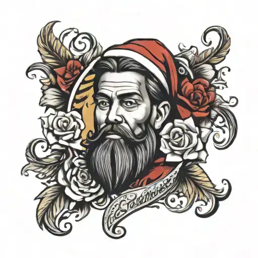 colorful santa maria tattoo design idea