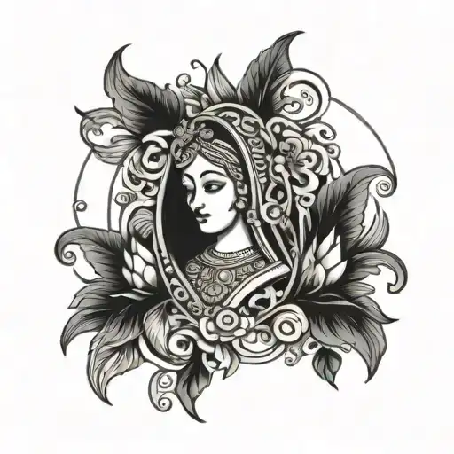 santa maria guadalupe tattoo design idea