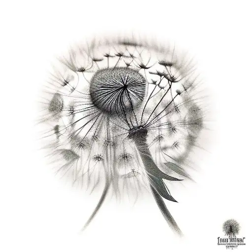 Faith with dandelions that turn into birds tattoo design idea