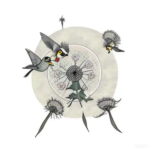 Faith with dandelions that turn into birds tattoo design idea