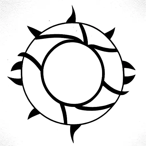 Black and white negative space sun   tattoo design idea