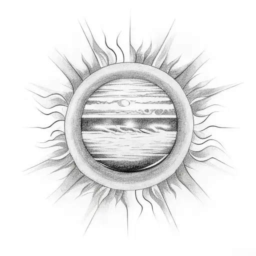 Sun one line drawing on white background Vector Image