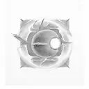 Black and white negative space sun   tattoo design idea