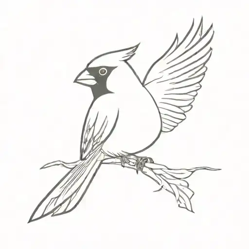 cardinal flying tattoo design idea