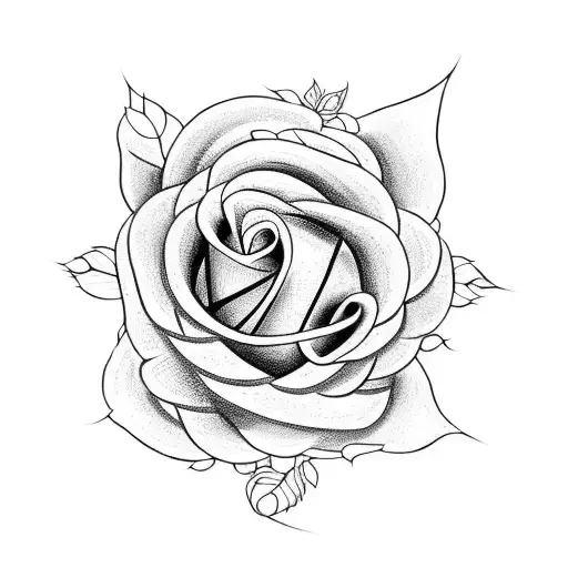 A tattoo design combining roses and snakes in a blackwork style tattoo design idea