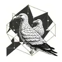 two albatross outlines and space surrounded tattoo design idea
