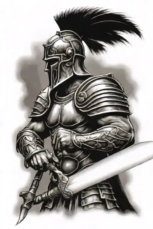 gladiator and army tattoo design idea