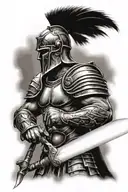 gladiator and army tattoo design idea