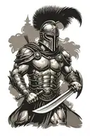 gladiator and army tattoo design idea